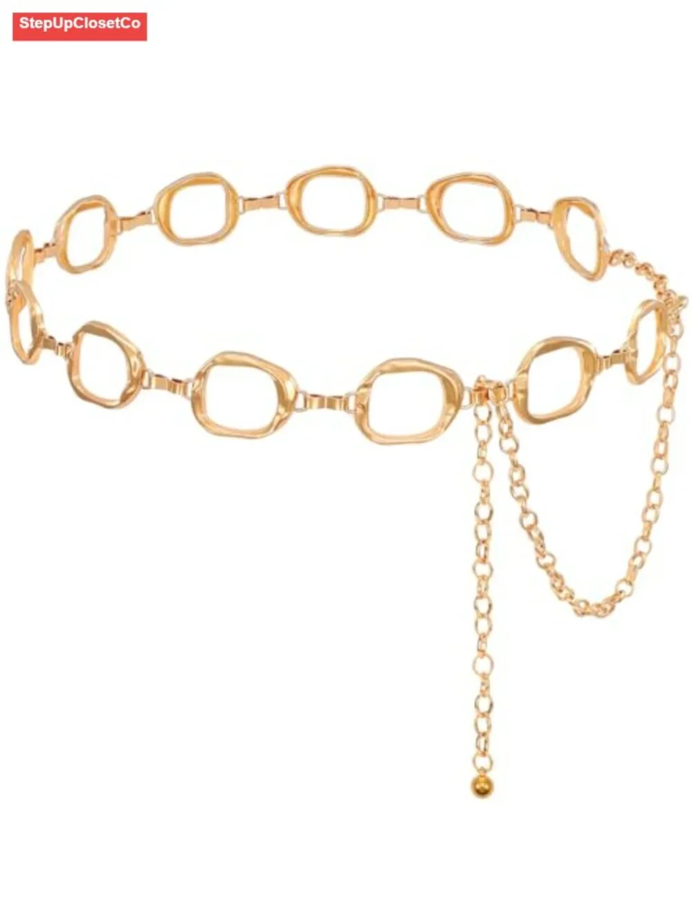 Chunky Metal Waist Chain Belt for Women Dresses Adjustable